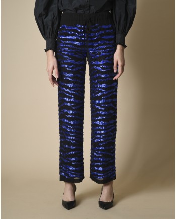 Pantalon à sequins bleus P.A.R.O.S.H 