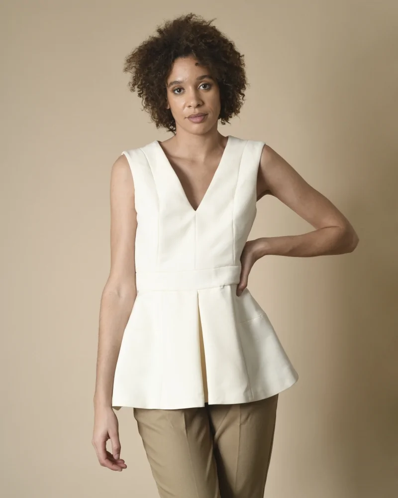 Blouse en crêpe à peplum Alexander McQueen 