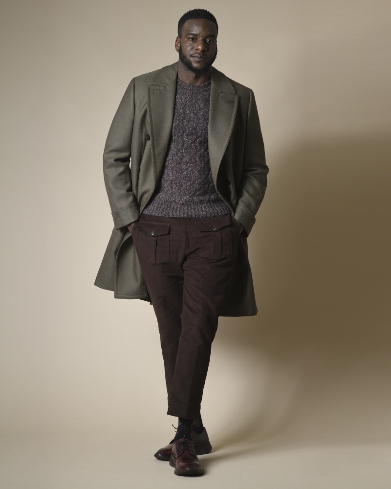 Manteau en laine de couleur taupe Gabriele Pasini 