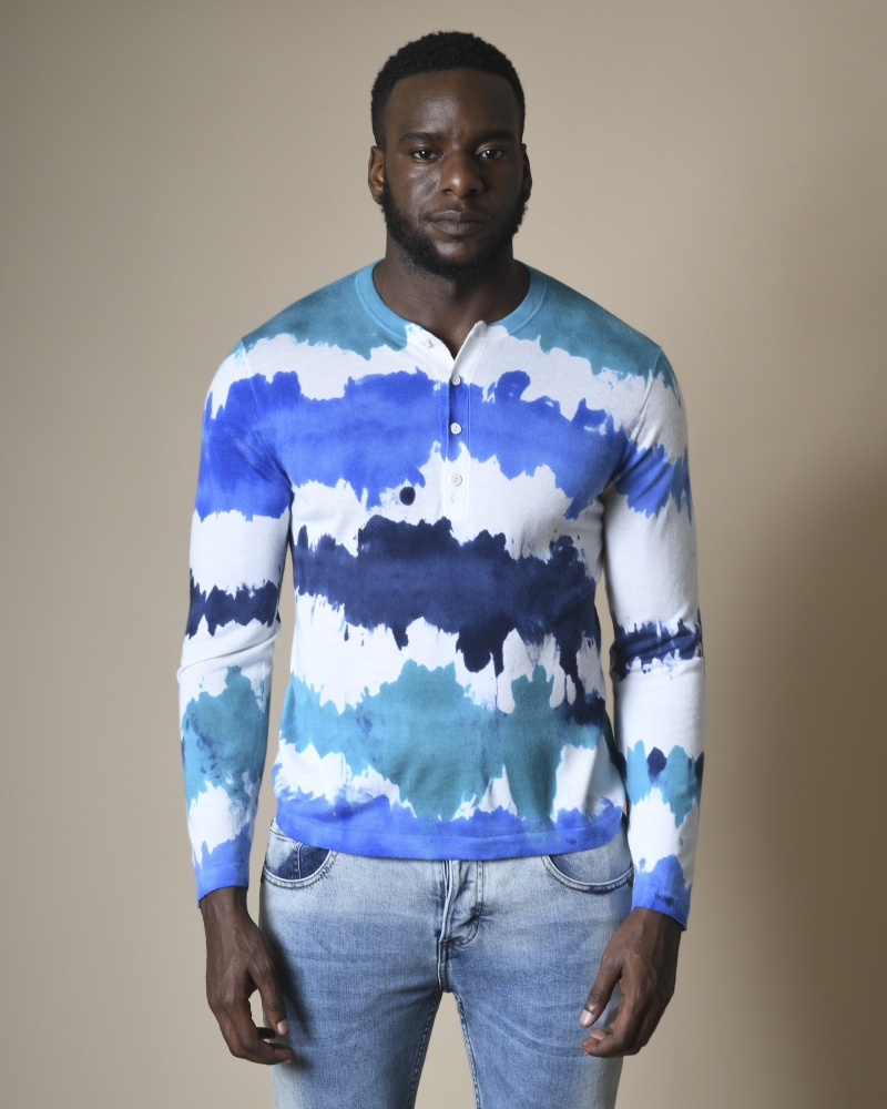 Pull en cachemire et soie à imprimé tie & dye Canessa 