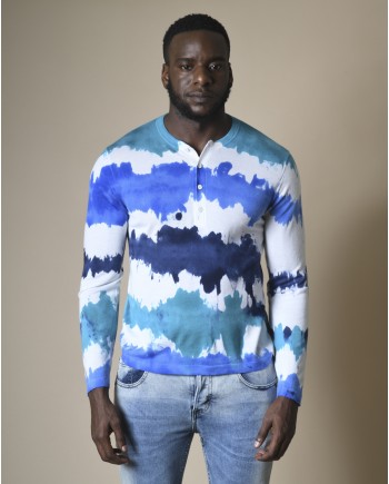 Pull en cachemire et soie à imprimé tie & dye Canessa 