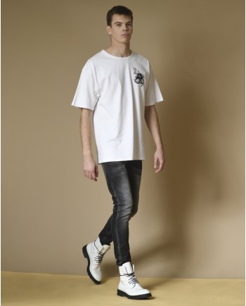 Jean skinny délavé en coton noir Dondup 