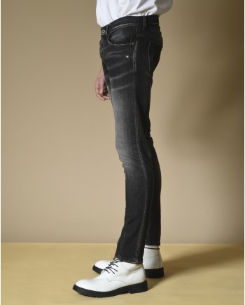 Jean skinny délavé en coton noir Dondup 