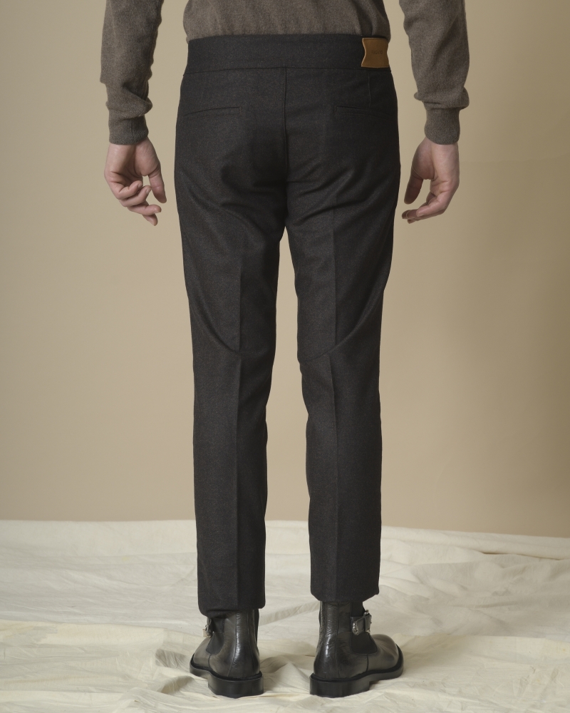 Pantalon maron en laine vierge Fugàto 