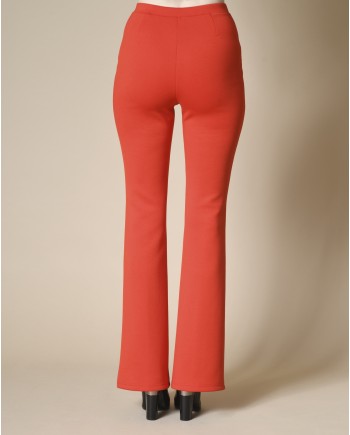 Pantalon en jersey rouge évasé Edward Achour 