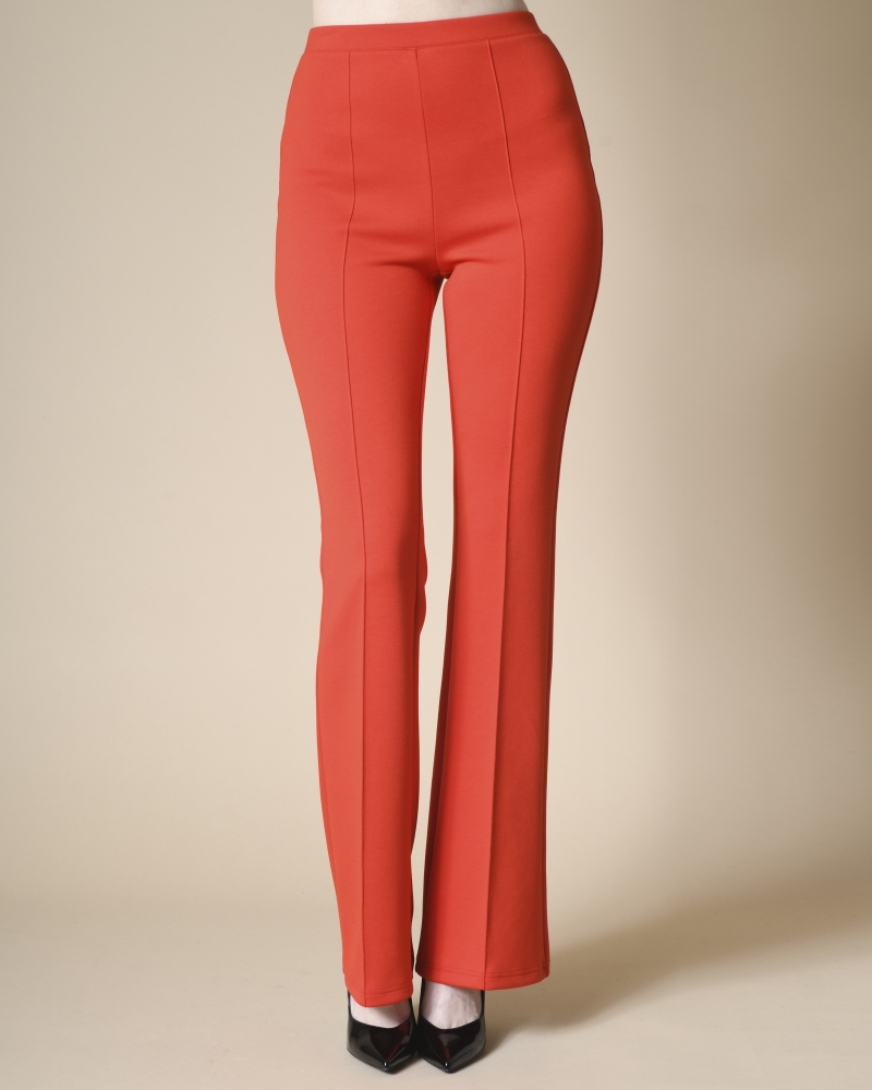 Pantalon en jersey rouge évasé Edward Achour 