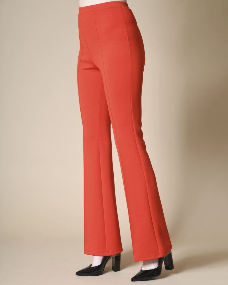 Pantalon en jersey rouge évasé Edward Achour 