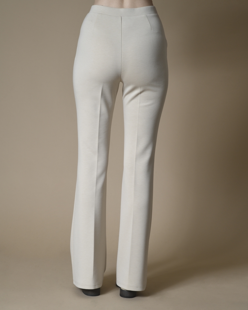 Pantalon en jersey beige évasé Edward Achour 