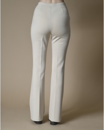 Pantalon en jersey beige évasé Edward Achour 