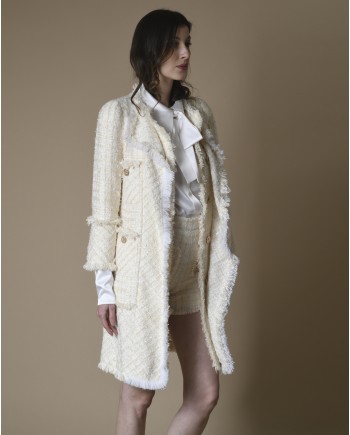 Manteau beige en twed Edward Achour 