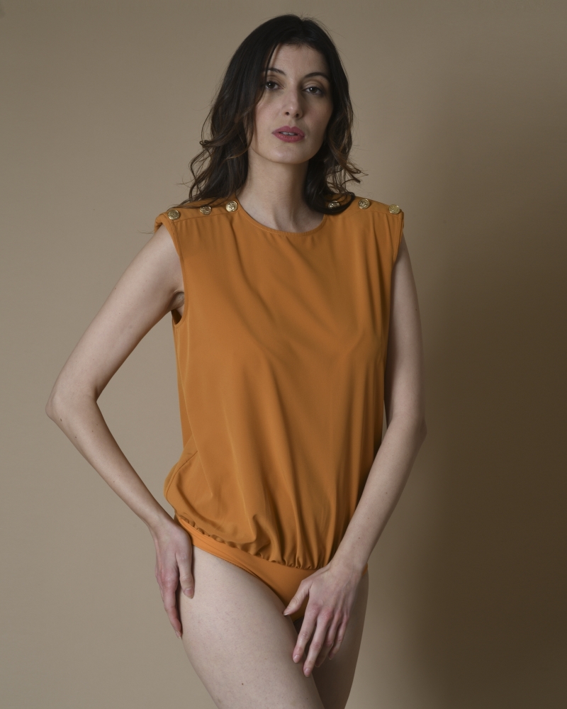 Body en crêpe orange Elisabetta Franchi 