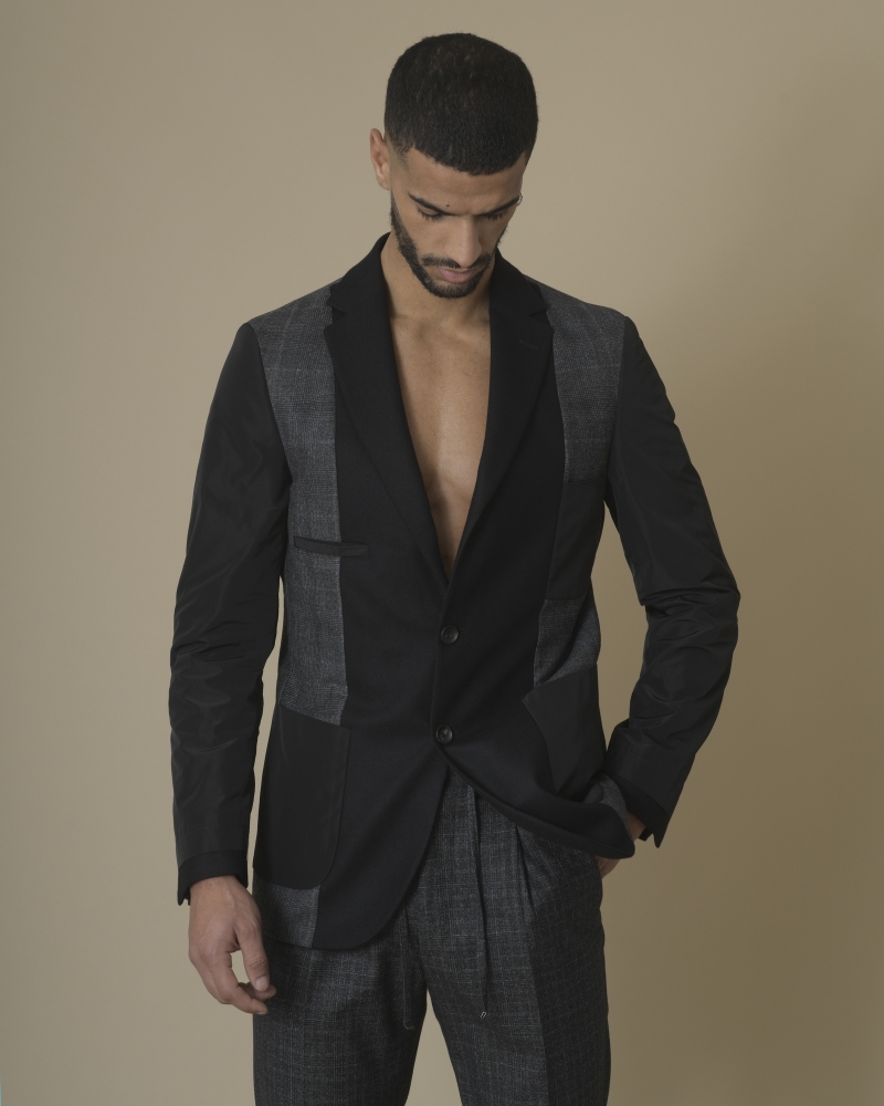 Blazer gris bi-matière Ly Adams 