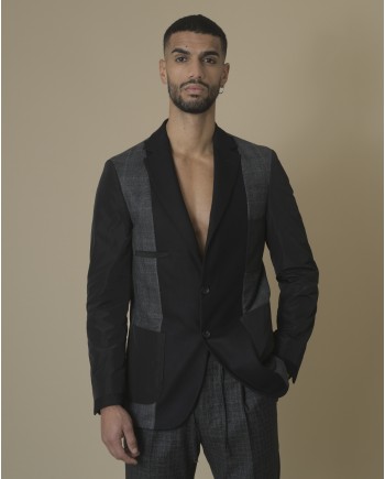 Blazer gris bi-matière Ly Adams 