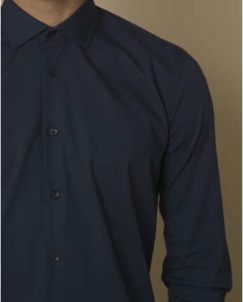 Chemise en coton bleu foncé Blue Industry 