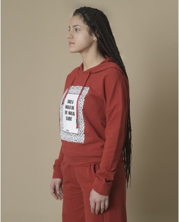 Hoodie rouge à motifs animaliers Jijil 