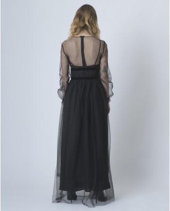 Robe longue en tulle Isabelle Blanche 