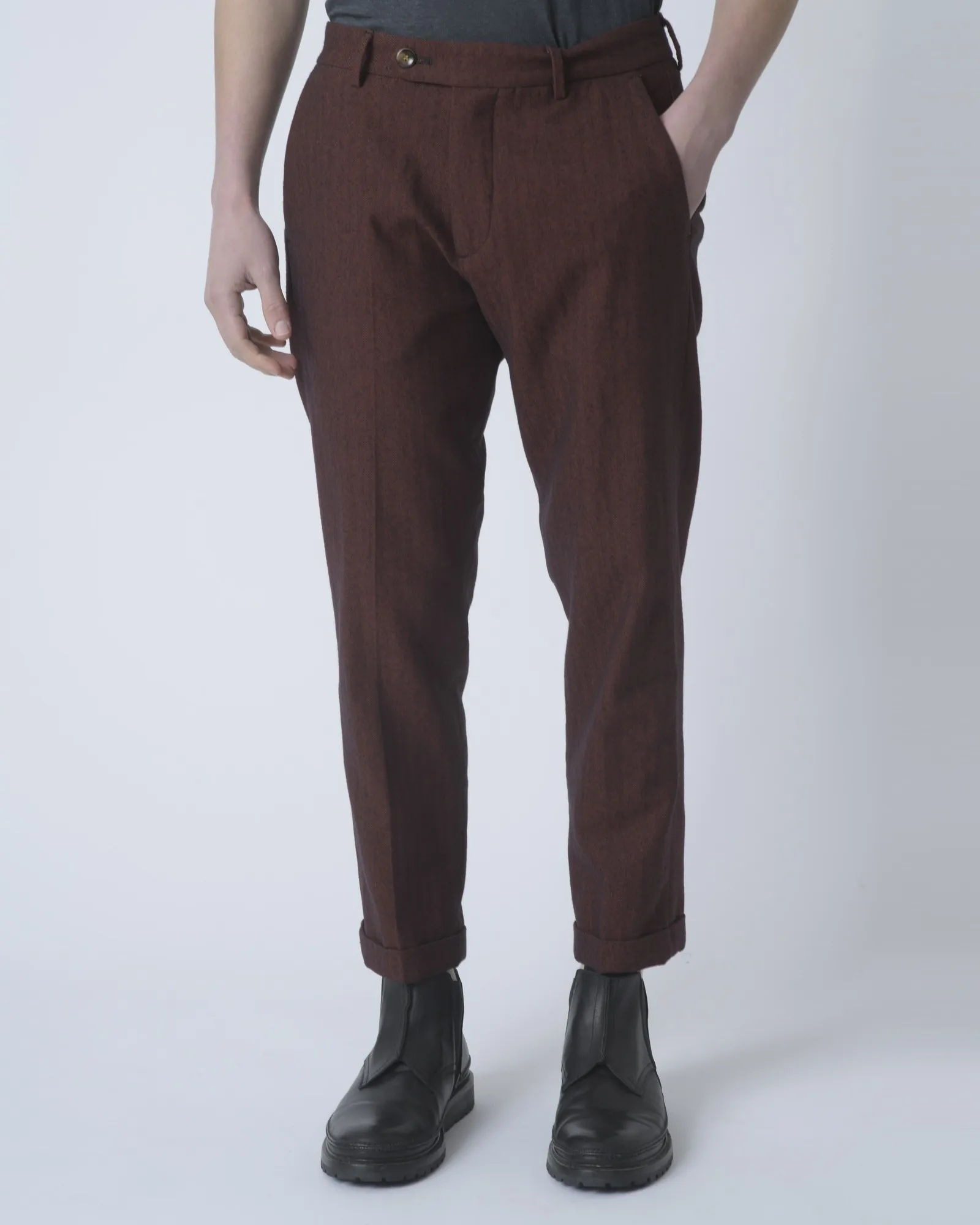 Pantalon droit en laine mélangée Cruna 