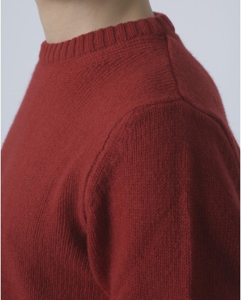 Pull en laine pure rouge Casheart 