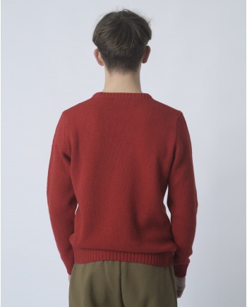 Pull en laine pure rouge Casheart 