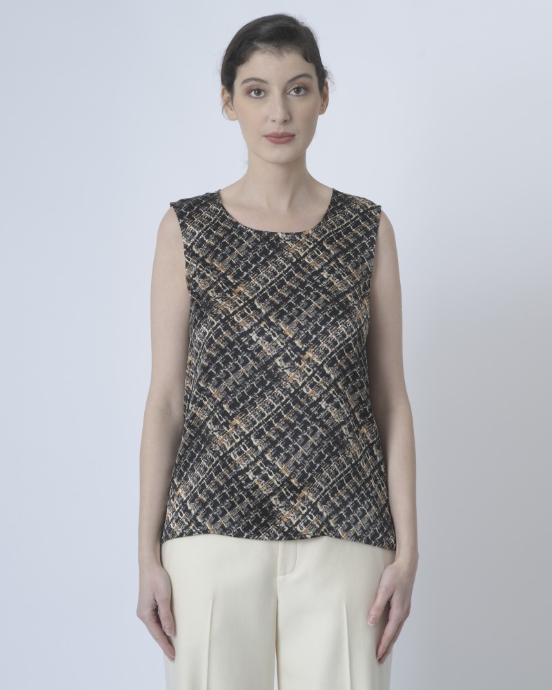 Blouse sans manches en soie Edward Achour 