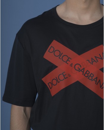 T-shirt bleu imprimé Dolce & Gabbana 