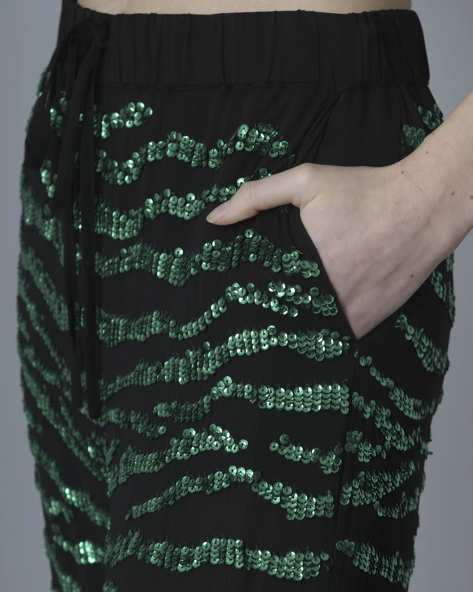 Pantalon à sequins verts P.A.R.O.S.H 