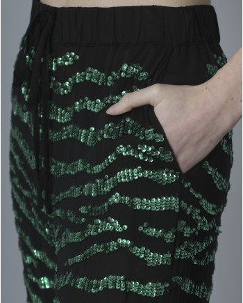 Pantalon à sequins verts P.A.R.O.S.H 