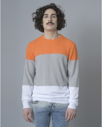 Pull orange tricolore Woolgroup 