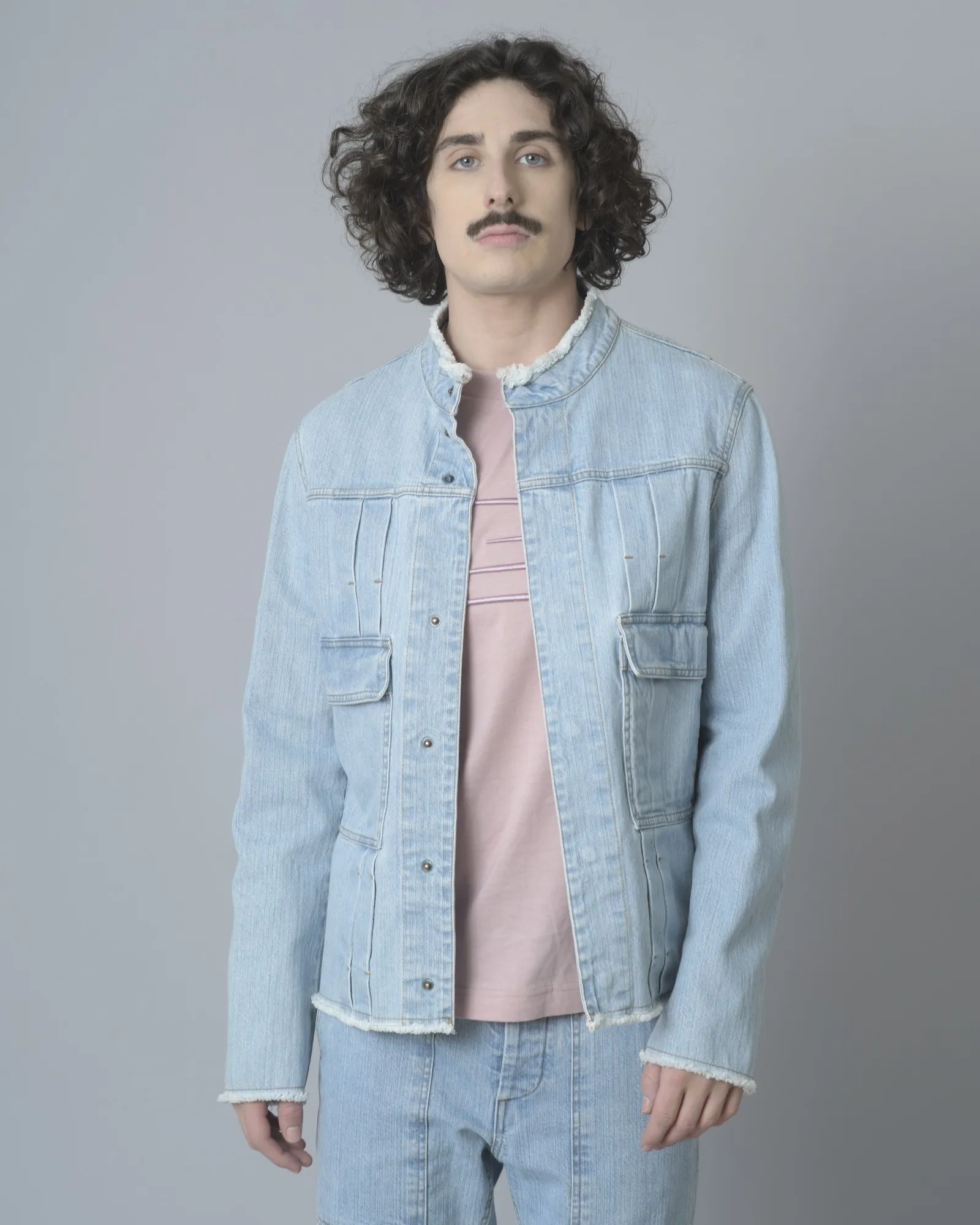 Veste en jean à pinces et poches oversize Ly Adams 