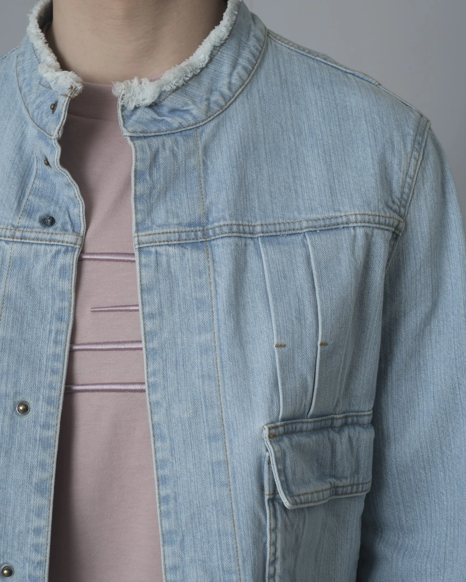 Veste en jean à pinces et poches oversize Ly Adams 