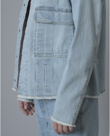 Veste en jean à pinces et poches oversize Ly Adams 