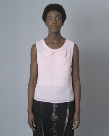 Blouse rose sans manches Edward Achour 