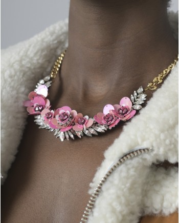 Collier rose à fleurs Shourouk 