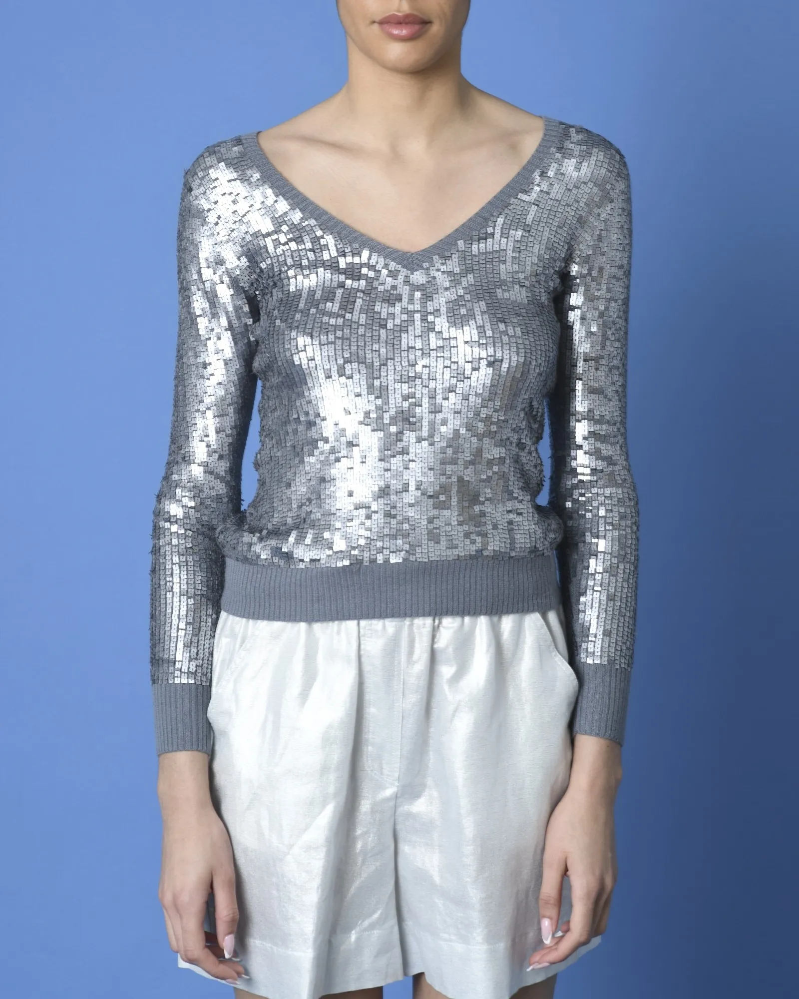 Pull gris à sequins Phillip Lim 