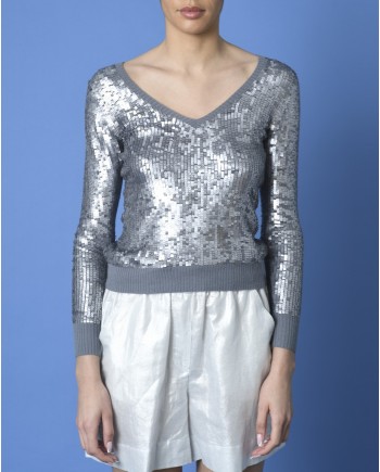 Pull gris à sequins Phillip Lim 