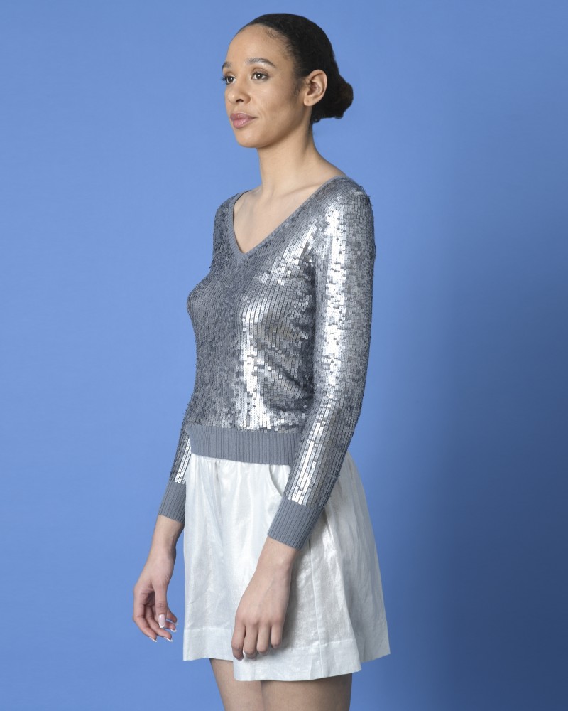 Pull gris à sequins Phillip Lim 