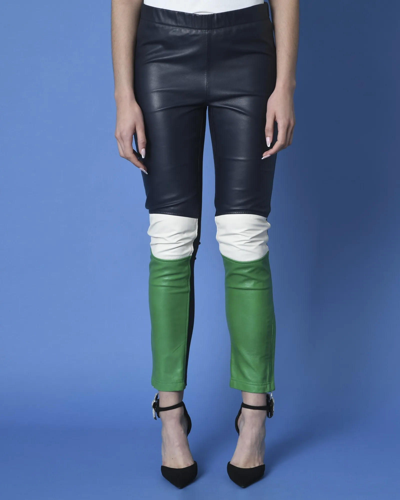 Legging à empiècements cuir P.A.R.O.S.H 