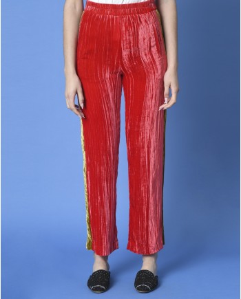 Pantalon rouge en velours Momoni 