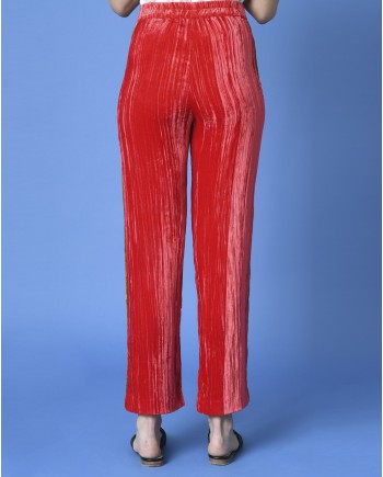 Pantalon rouge en velours Momoni 